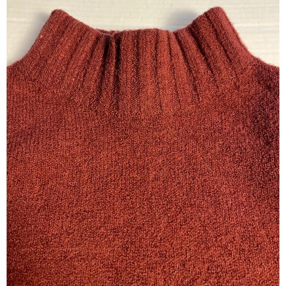 Point Sur Wool Alpaca Blend High Mock Neck Sweater Rust Red Womens Size L - Picture 8 of 13